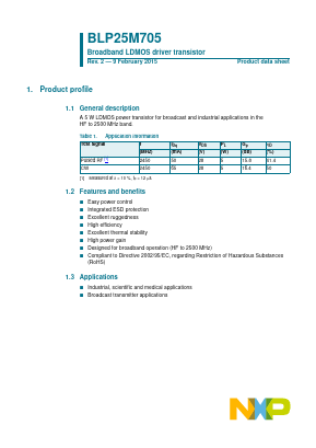 BLP25M705 Datasheet PDF NXP Semiconductors.