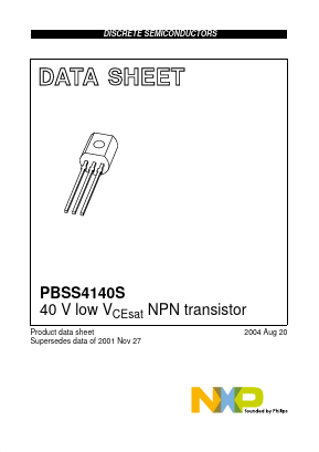 PBSS5140S Datasheet PDF NXP Semiconductors.