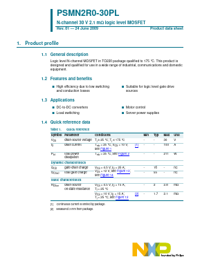 PSMN2R0-30PL Datasheet PDF NXP Semiconductors.