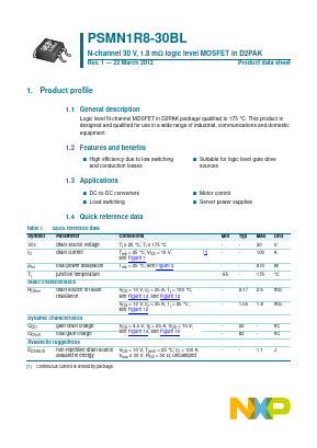 PSMN1R8-30BL Datasheet PDF NXP Semiconductors.