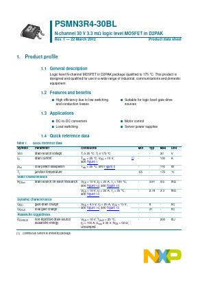 PSMN3R4-30BL Datasheet PDF NXP Semiconductors.