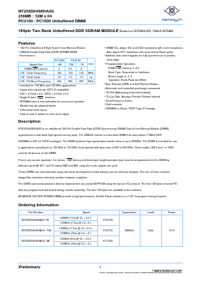 NT256D64S8HA0G-75B Datasheet PDF Nanya Technology