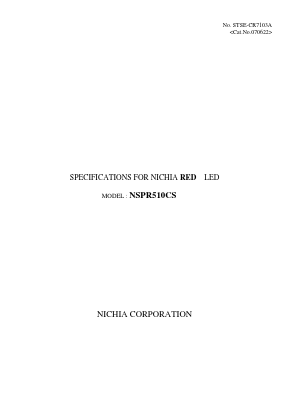 NSPR510CS Datasheet PDF Nichia Corporation