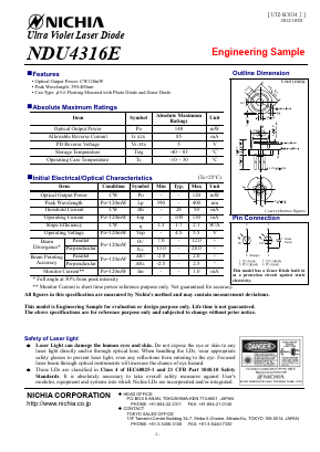 NDU4316E-E Datasheet PDF Nichia Corporation