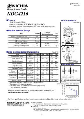 NDG4216-E Datasheet PDF Nichia Corporation