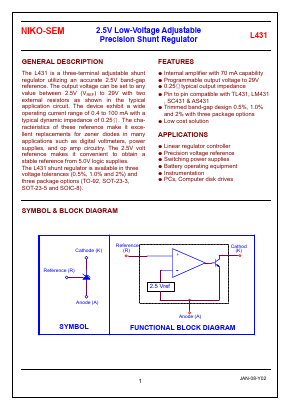 L431M5A Datasheet PDF Niko Semiconductor