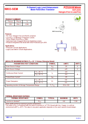 PZ5203EMAA Datasheet PDF Niko Semiconductor