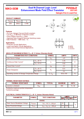 PZ5D8JZ Datasheet PDF Niko Semiconductor