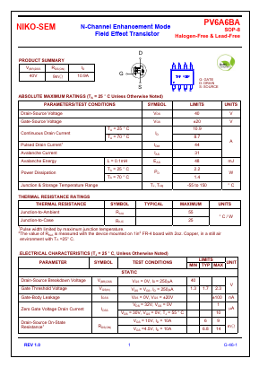 PV6A6BA Datasheet PDF Niko Semiconductor