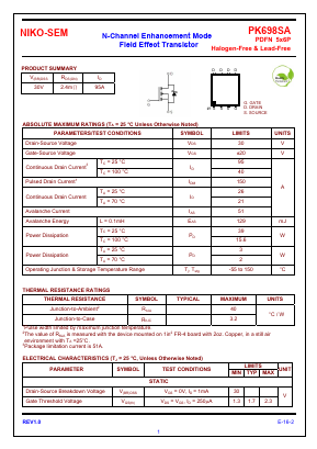 PK698SA Datasheet PDF Niko Semiconductor