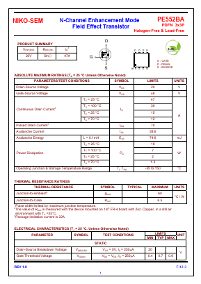 PE552BA Datasheet PDF Niko Semiconductor