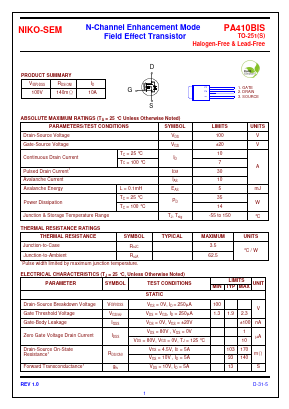 PA410BIS Datasheet PDF Niko Semiconductor