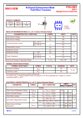 P3010BV Datasheet PDF Niko Semiconductor