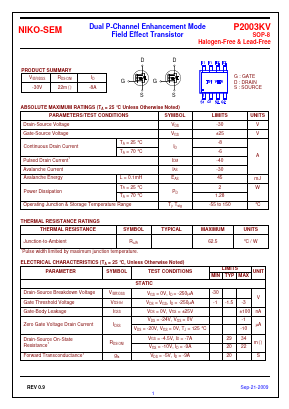 P2003KV Datasheet PDF Niko Semiconductor