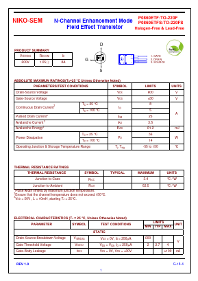 P0860ETF Datasheet PDF Niko Semiconductor