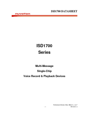 ISD1730SYR Datasheet PDF Nuvoton Technology