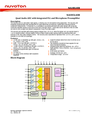 NAU85L40B Datasheet PDF Nuvoton Technology