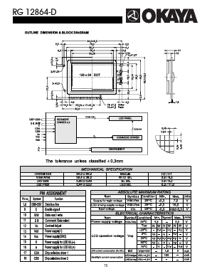 RG12864-D Datasheet PDF Okaya Electric America, Inc.