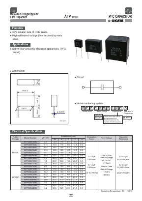 AFP450V474K Datasheet PDF Okaya Electric America, Inc.