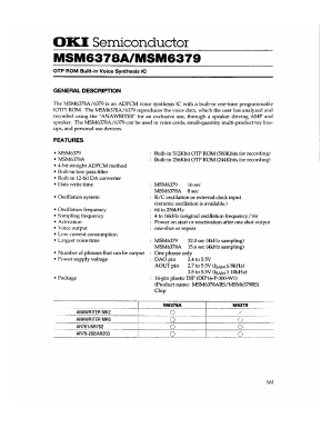 MSM6378A Datasheet PDF Oki Electric Industry