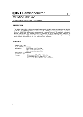 MSM27C401CZ Datasheet PDF Oki Electric Industry