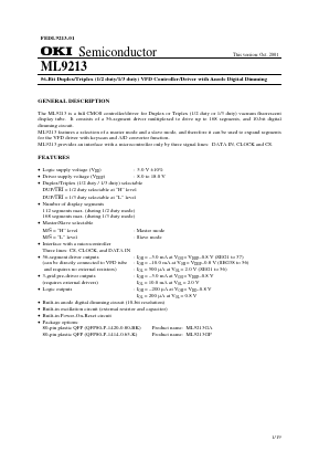 ML9213 Datasheet PDF Oki Electric Industry