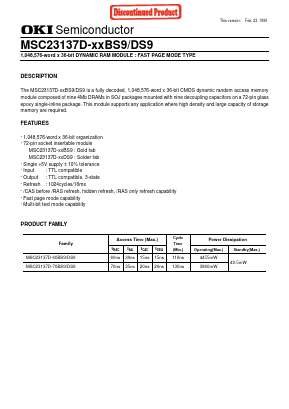 MSC23137D-60BS9/DS9 Datasheet PDF Oki Electric Industry