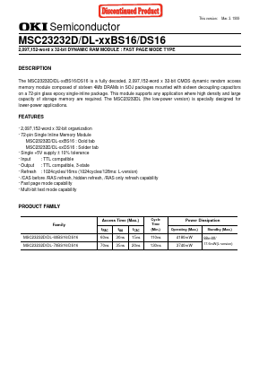 MSC23232D-60BS16 Datasheet PDF Oki Electric Industry