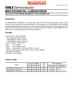 MSC23236D-60BS20 Datasheet PDF Oki Electric Industry