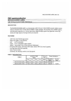 MSC23V23258D-60BS4 Datasheet PDF Oki Electric Industry