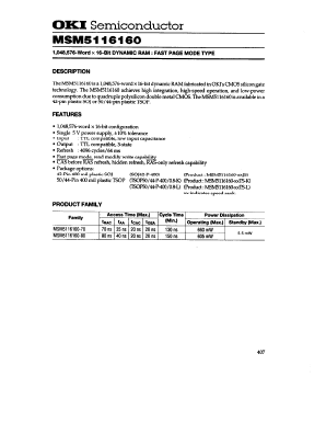 MSM5116160-80TS-K Datasheet PDF Oki Electric Industry
