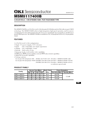 MSM5117400B-50 Datasheet PDF Oki Electric Industry