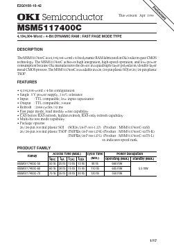 MSM5117400C Datasheet PDF Oki Electric Industry