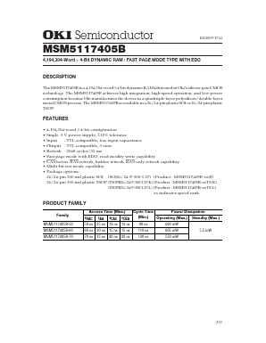 MSM5117405B Datasheet PDF Oki Electric Industry