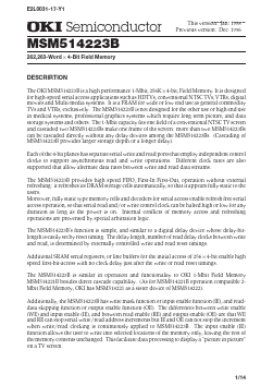 MSM514223B Datasheet PDF Oki Electric Industry