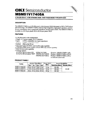 MSM51V17405A Datasheet PDF Oki Electric Industry