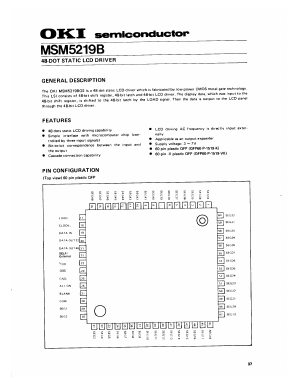 MSM5219BGS Datasheet PDF Oki Electric Industry