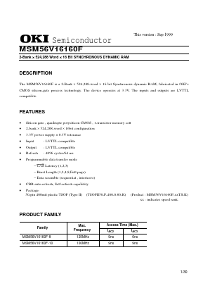 MSM56V16160F Datasheet PDF Oki Electric Industry