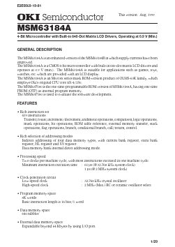 MSM63184A Datasheet PDF Oki Electric Industry
