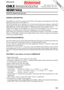 MSM7662 Datasheet PDF Oki Electric Industry