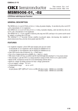 MSM9006-01 Datasheet PDF Oki Electric Industry