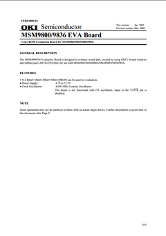 MSM9800 Datasheet PDF Oki Electric Industry