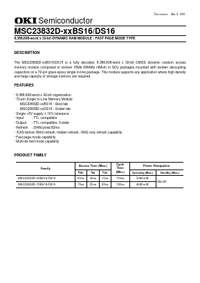 MSC23832D-XXDS16 Datasheet PDF Oki Electric Industry