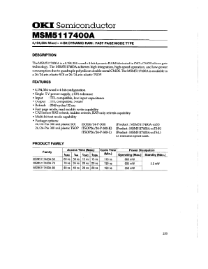 MSM5117400A-70TS-K Datasheet PDF Oki Electric Industry