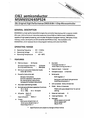 MSM65524 Datasheet PDF Oki Electric Industry