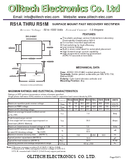 RS1D Datasheet PDF Olitech Electronics Co.Ltd