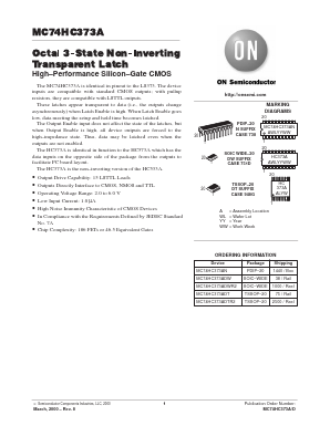 MC74HC373AN Datasheet PDF ON Semiconductor