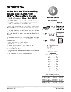 MC74HCT373AF Datasheet PDF ON Semiconductor