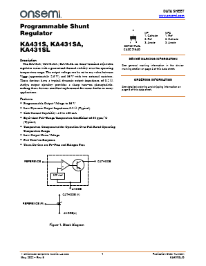 KA431SA Datasheet PDF ON Semiconductor