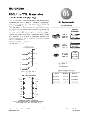 MC10H350MR1 Datasheet PDF ON Semiconductor